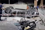 Появились кадры с места падения BMW с третьего этажа парковки в Краснодаре