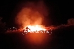 Жители российского региона проснулись от падения беспилотника и сняли пожар на видео