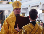 Епископ Козельский и Людиновский Макарий впервые совершил литургию в новом сане